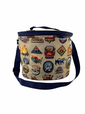 Ozark Trail Camping Travel Badges Zip Top 24 Can Shoulder Strap Handle Cooler